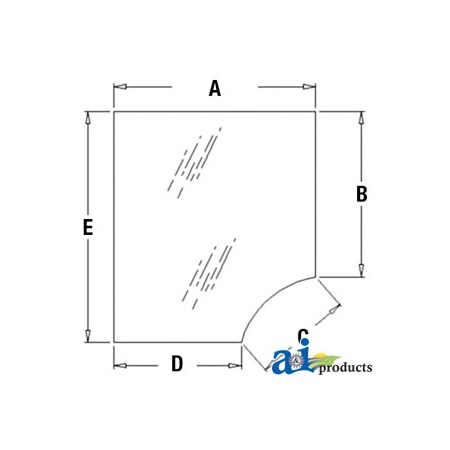 A & I Products Glass, Windshield 55.5" x38" x6.5" A-T113467